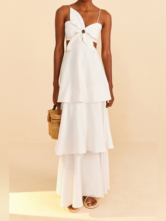 FARM Rio Dresses & Skirts - FARM Rio Off-White Flower Maxi Dress